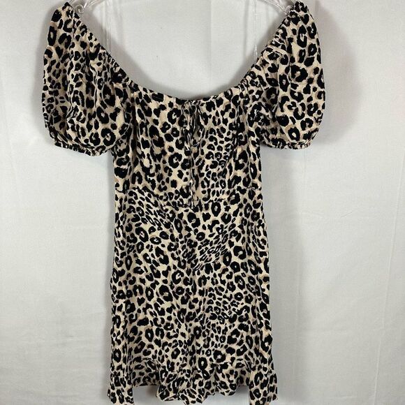 Sanctuary Fresh Breeze Leopard Print Puff Sleeve Square Neck Dress 0 ⭐️READ⭐️ - Picture 3 of 7